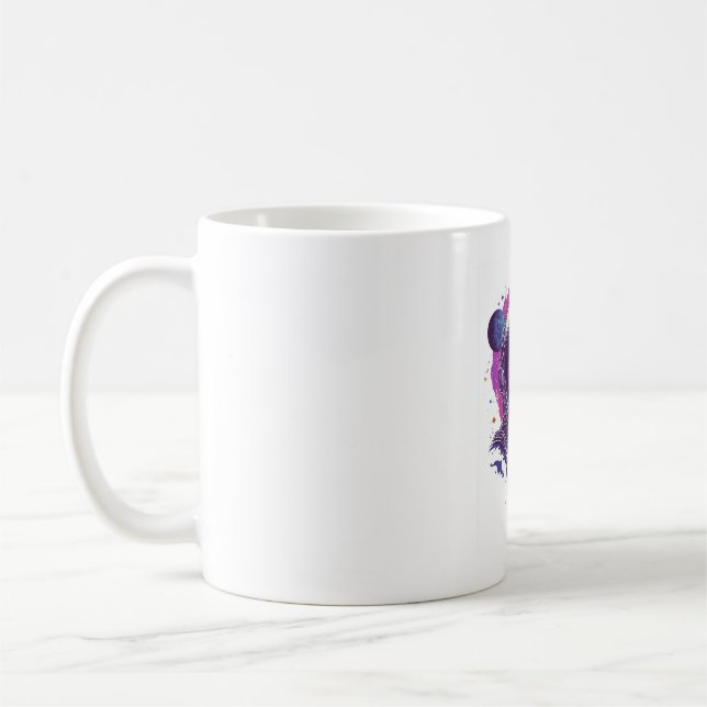 Totenkopf-Astronaut-Entdecker Kaffeetasse (Links)