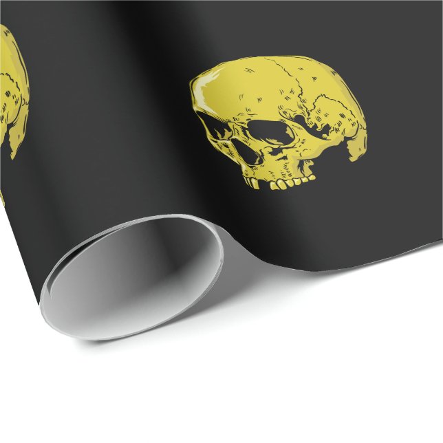 Totenkopf aus Gold Geschenkpapier (Rolleneckpunkt)