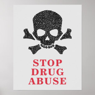 Totenkopf aus Pillen - Poster gegen Drogenmissbrau