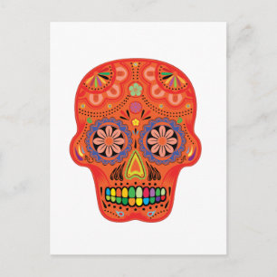 Totenkopf aus Zucker zum Tag der Toten Postkarte
