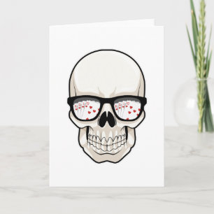 Totenkopf beim Pokern mit Sonnenbrille Karte