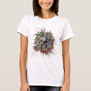 TOTENKOPF BLUMEN FARBENFROH SCHMETTERLING T-Shirt