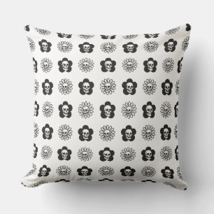 Totenkopf Blumen Kissen