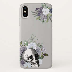 Totenkopf Blumen Rosen Schwarz Weiß Goth Halloween Case-Mate iPhone Hülle
