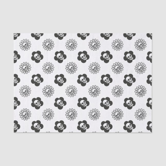 Totenkopf Blumen Seidenpapier (Vorderseite)