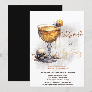 Totenkopf-Cocktail Gruselige Kostüme & Cocktail Ha Einladung