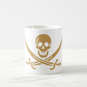 Totenkopf & Cutlass Pirat Calico Jack in Aztekengo Kaffeetasse