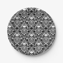 Totenkopf-Damaskus-Speiseteller