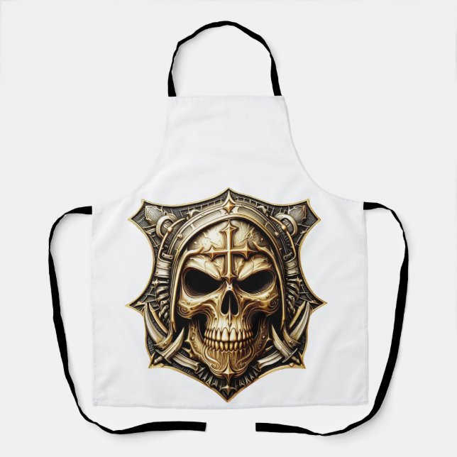 Totenkopf Deathmetal Metaldesign Schürze (Vorderseite)