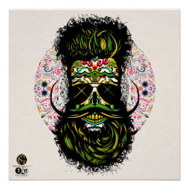 Totenkopf des Hipster-Skulls aus Mexiko Poster