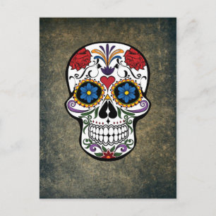 Totenkopf Día de Muertos Mexiko Postkarte