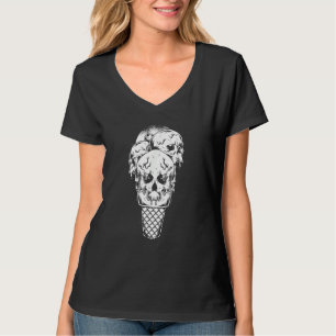 Totenkopf-Eiscreme-Kegel Gothic Goth creepy Hallow T-Shirt