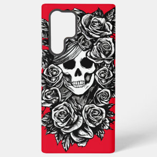 Totenkopf Frau Rosen Blumen Illustration Tag der T Samsung Galaxy Hülle