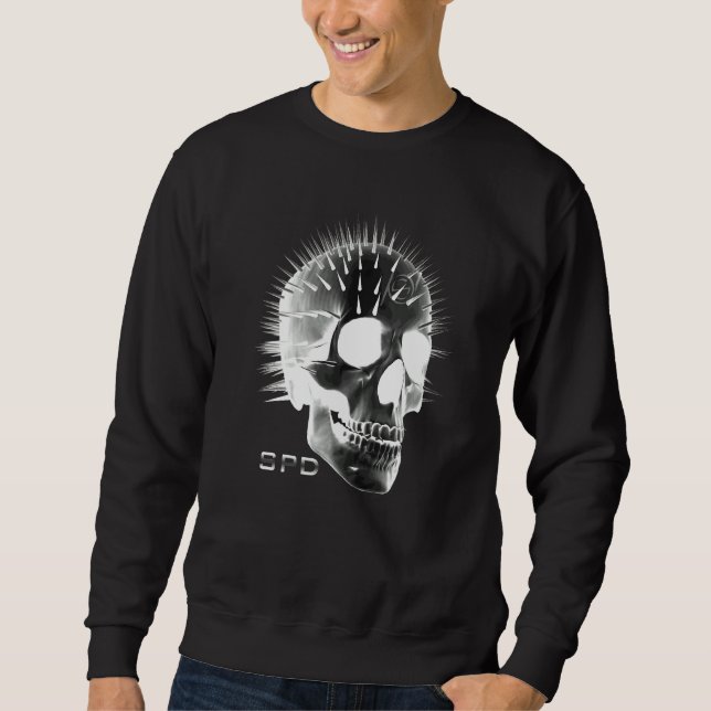 Totenkopf-Geist mit Stacheln Sweatshirt (Vorderseite)