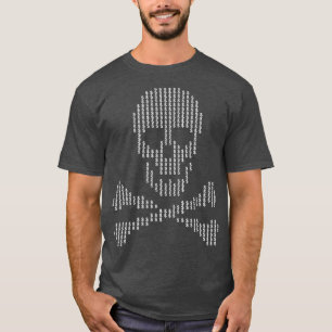 Totenkopf-Glyphen-Punkt-Kreuzknochen T-Shirt