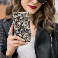 Totenkopf-Gotik-Daisy-Blumenmuster