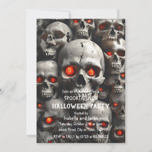 Totenkopf-Halloween-Party-Einladung Gothic Horror Einladung