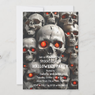 Totenkopf-Halloween-Party-Einladung Gothic Horror Einladung
