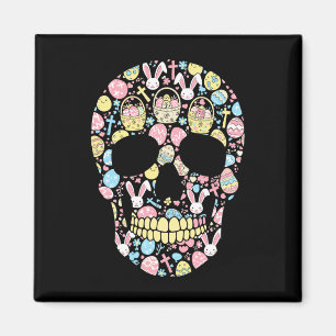 Totenkopf-Häschen-Oster-Ei Ostertag Damen Herren K Magnet