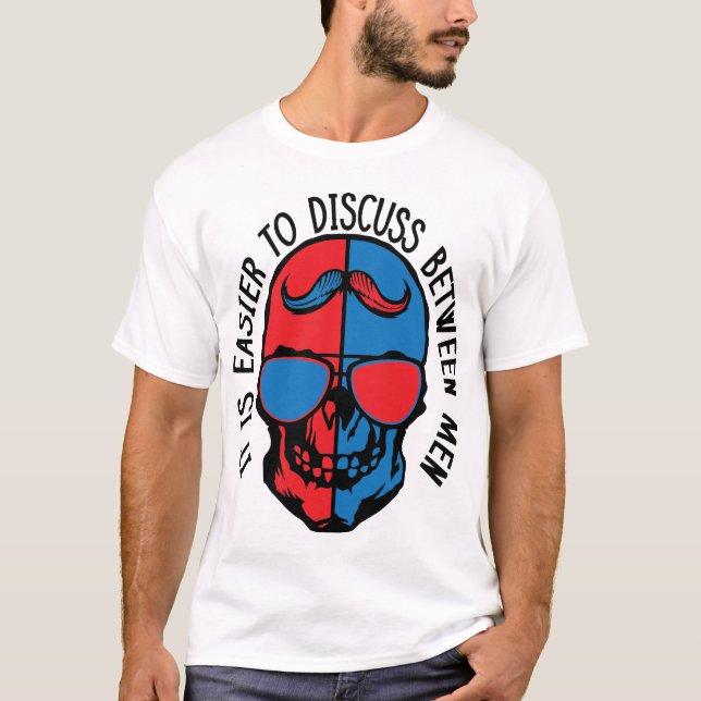 Totenkopf Hipster Zitat T-Shirt (Vorderseite)