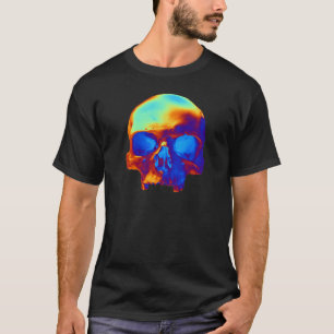 Totenkopf in Blau und Gold T-Shirt