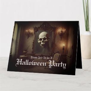 Totenkopf in einem geisterhaften Gemälde Halloween Karte