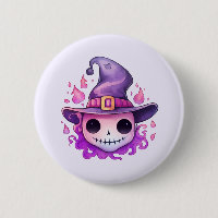 Totenkopf in einem Hexenhut Whimsical