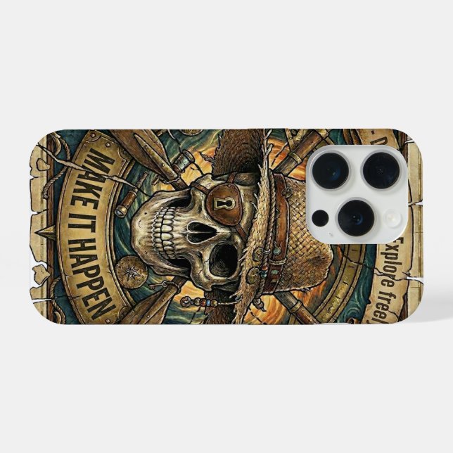 Totenkopf-iPhone-Hülle - iPhone 15 Pro Hüllen Hülle (Rückseite (Horizontal))