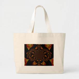 Totenkopf Kaleidoskop Kunst Druck Jumbo Stoffbeutel