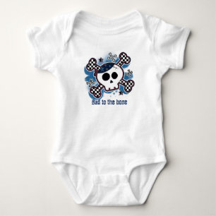 Totenkopf-Karo-Baby personalisiert maßgeschneidert Baby Strampler