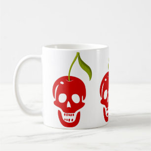 Totenkopf Kirsche Skelett Halloween Gothic Kaffeetasse