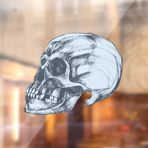 Totenkopf & Knochen Halloween Fensteraufkleber