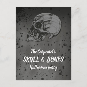 Totenkopf & Knochen Halloween Postkarte