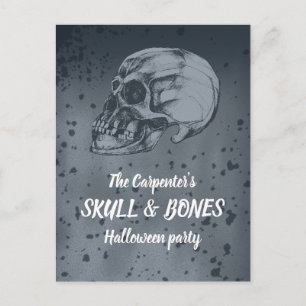 Totenkopf & Knochen Halloween Postkarte