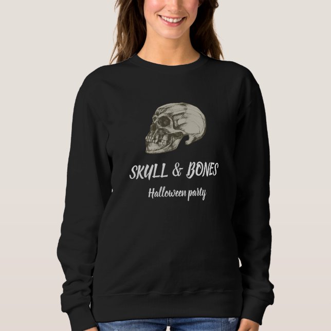 Totenkopf & Knochen Halloween Sweatshirt (Vorderseite)