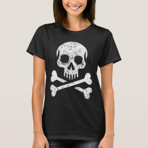 Totenkopf Kreuzknochen Skelett Jolly Roger Flagge T-Shirt