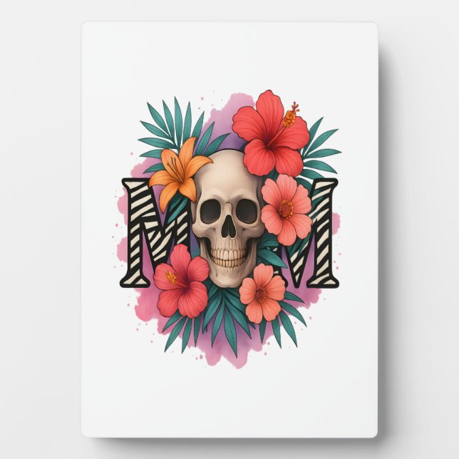 Totenkopf Lustige Mutter Fotoplatte (Vorderseite)