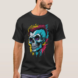 Totenkopf Lustiges Kostüm Graffiti Kunst T-Shirt
