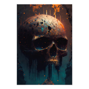 Totenkopf mit Apokalyptischem Hintergrund Fotodruck
