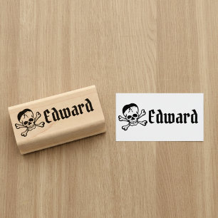 Totenkopf mit benutzerdefiniertem Namensstempel Gummistempel