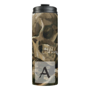 Totenkopf mit brennender Zigarette Van Gogh Monogr Thermosbecher