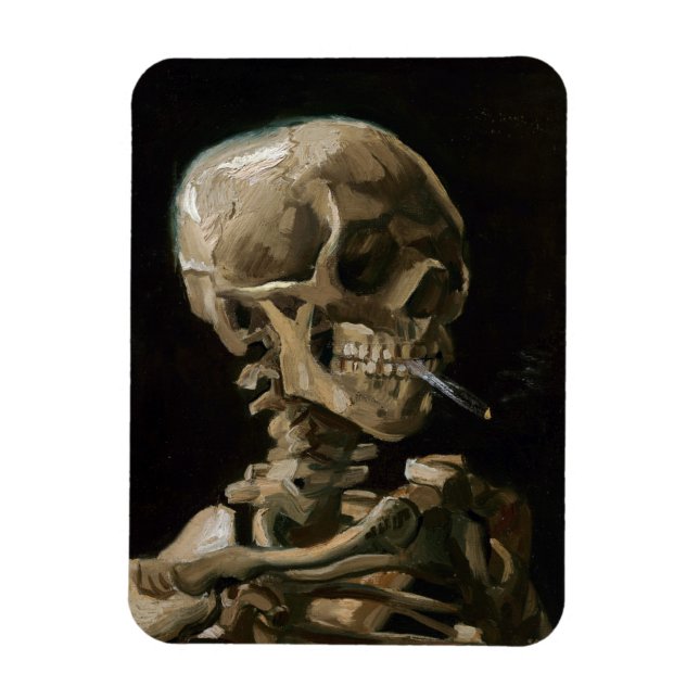 Totenkopf mit brennender Zigarette Vincent van Gog Magnet (Vertikal)
