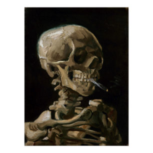 Totenkopf mit brennender Zigarette Vincent van Gog Poster
