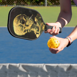 Totenkopf mit brennender Zigarette von Vincent van Pickleball Schläger