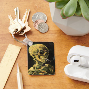 Totenkopf mit brennender Zigarette von Vincent van Schlüsselanhänger