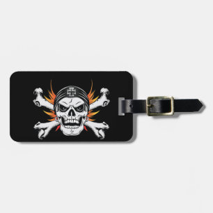 Totenkopf mit flammenden Flügeln Gepäckanhänger