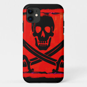 Totenkopf mit gekreuzten Schwertern Gruselige Kuns iPhone 11 Hülle