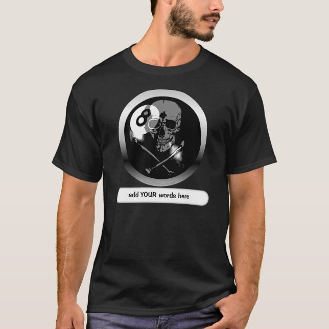 Totenkopf mit gekreuzter Knochen 8ball T-Shirt (Vorderseite)