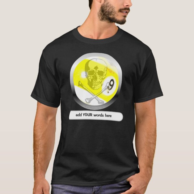 Totenkopf mit gekreuzter Knochen 9ball T-Shirt (Vorderseite)