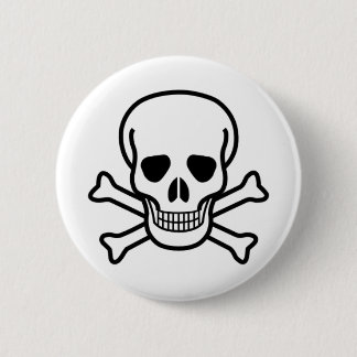 Totenkopf mit gekreuzter Knochen Button
